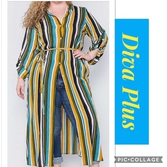 Blu Trends Tops - 1 Left! Diva Plus Stripped Top